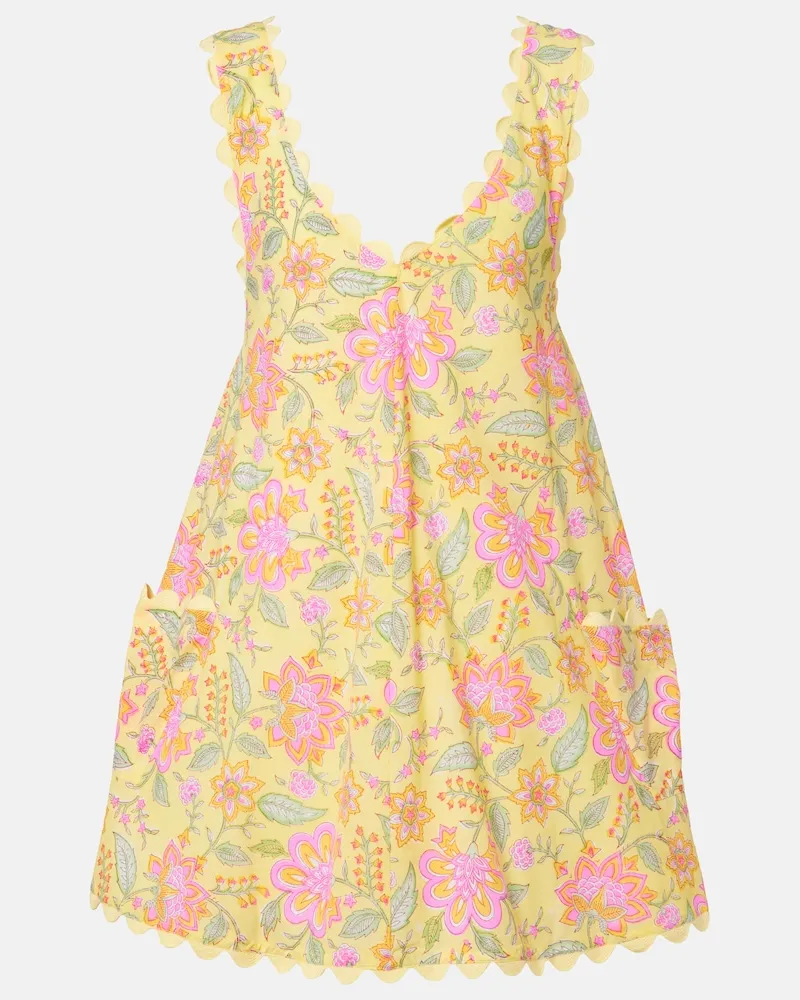 Juliet Dunn Minikleid aus Baumwolle Gelb