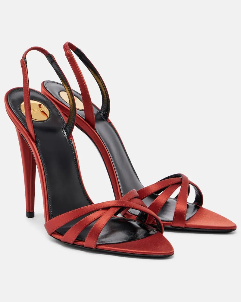 Saint Laurent Slingback-Sandalen Kate 110 aus Satin Rot