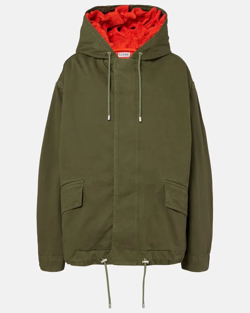 Loewe Set aus Weste und Jacke aus Canvas Grün