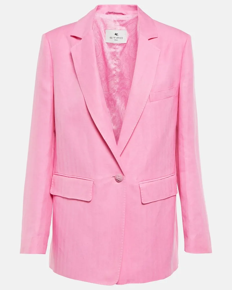 Etro Blazer aus Seide und Leinen Weiß