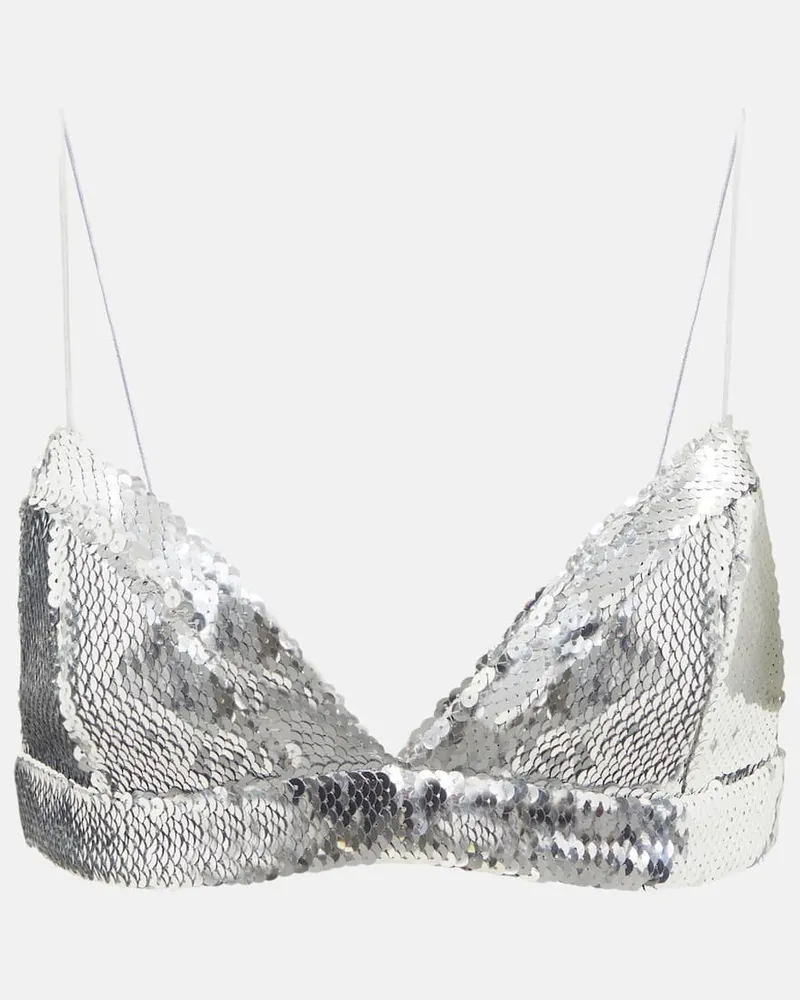 Alex Perry Bralette mit Pailletten Silber