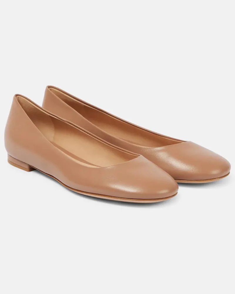 Gianvito Rossi Ballerinas aus Leder Neutral