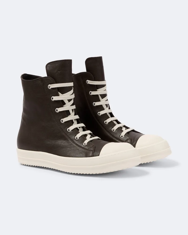 Rick Owens Sneakers Temple aus Leder Schwarz