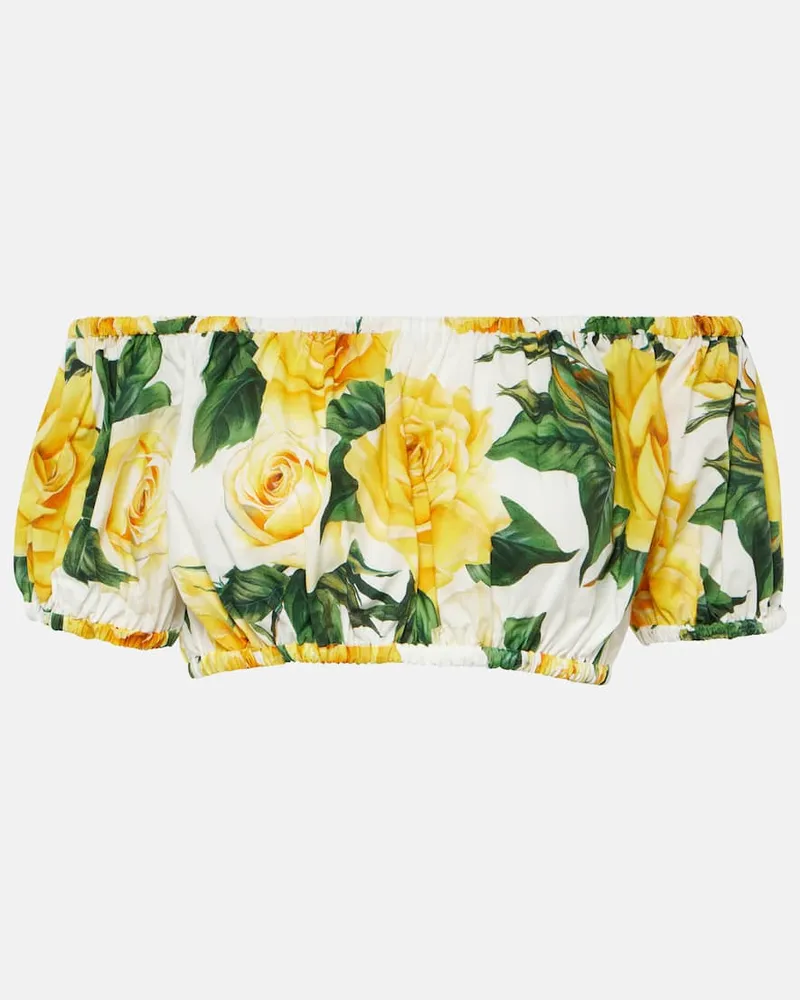Dolce & Gabbana Cropped-Top aus Baumwolle Weiß