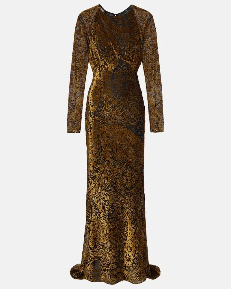 Etro Maxikleid aus Jacquard Multicolor