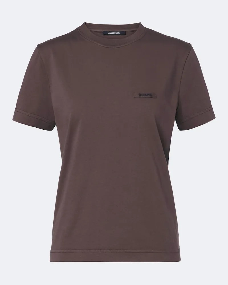 Jacquemus T-Shirt Gros Grain aus Baumwoll-Jersey Braun