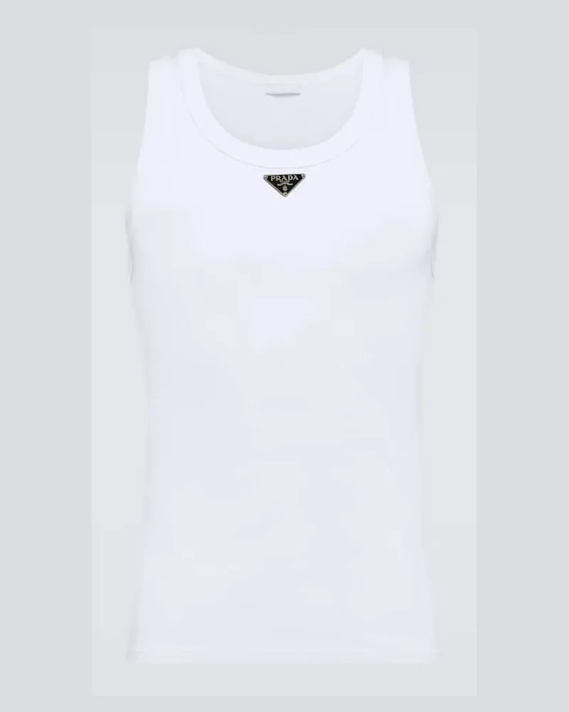Prada Top aus Baumwolle Weiß