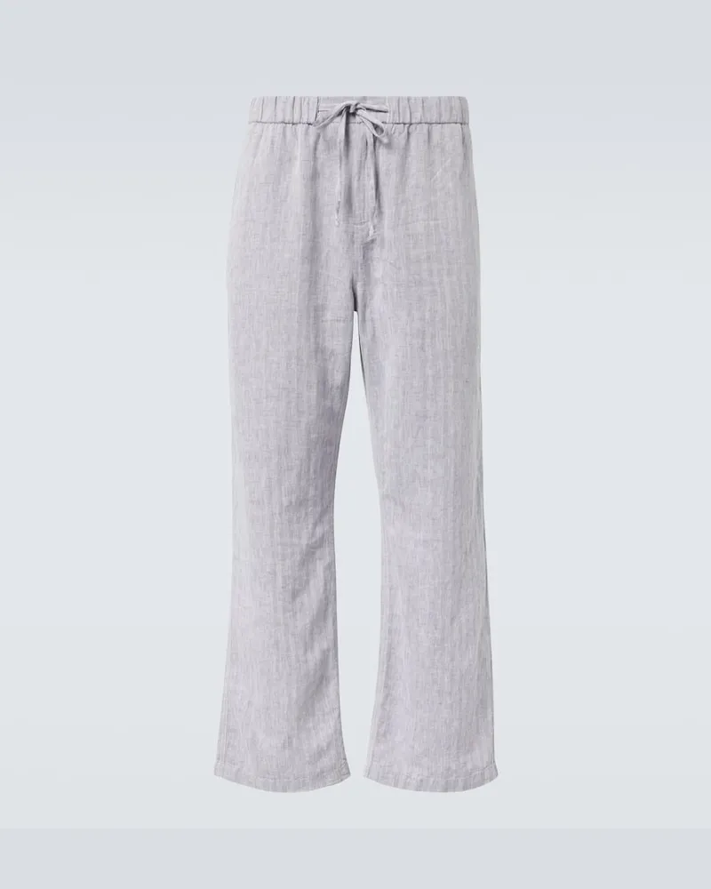 Frescobol Carioca Weite Hose Rocha aus Baumwolle und Leinen Grau