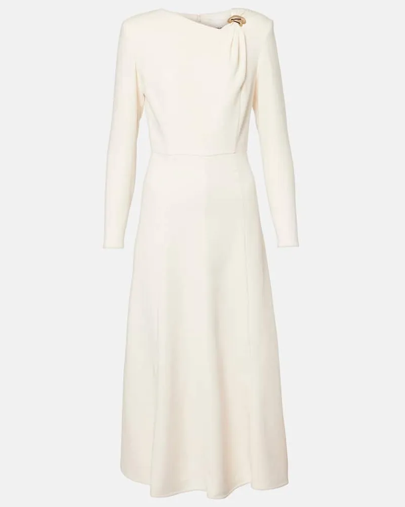 Roland Mouret Verziertes Cocktailkleid aus Satin Weiß