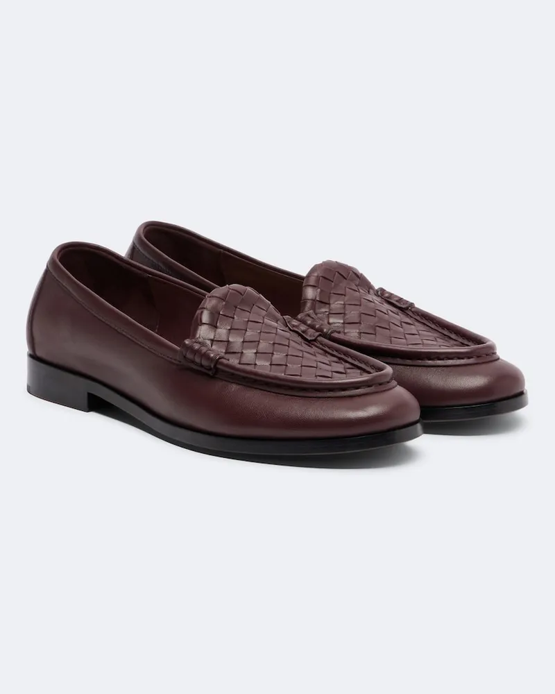 Bottega Veneta Loafers Silenzio aus Leder Burgunderrot