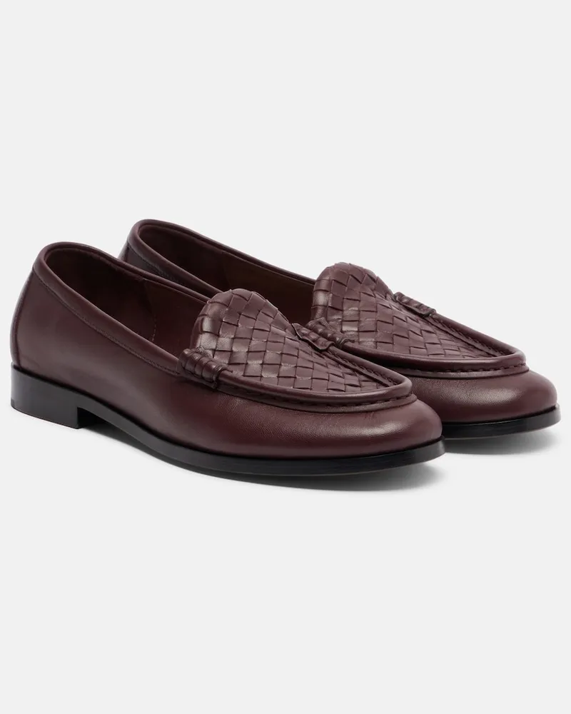 Bottega Veneta Loafers Silenzio aus Leder Burgunderrot