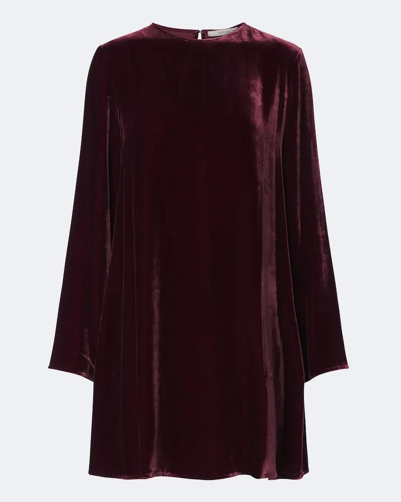 ASCENO Minikleid Larissa aus Samt Burgunderrot