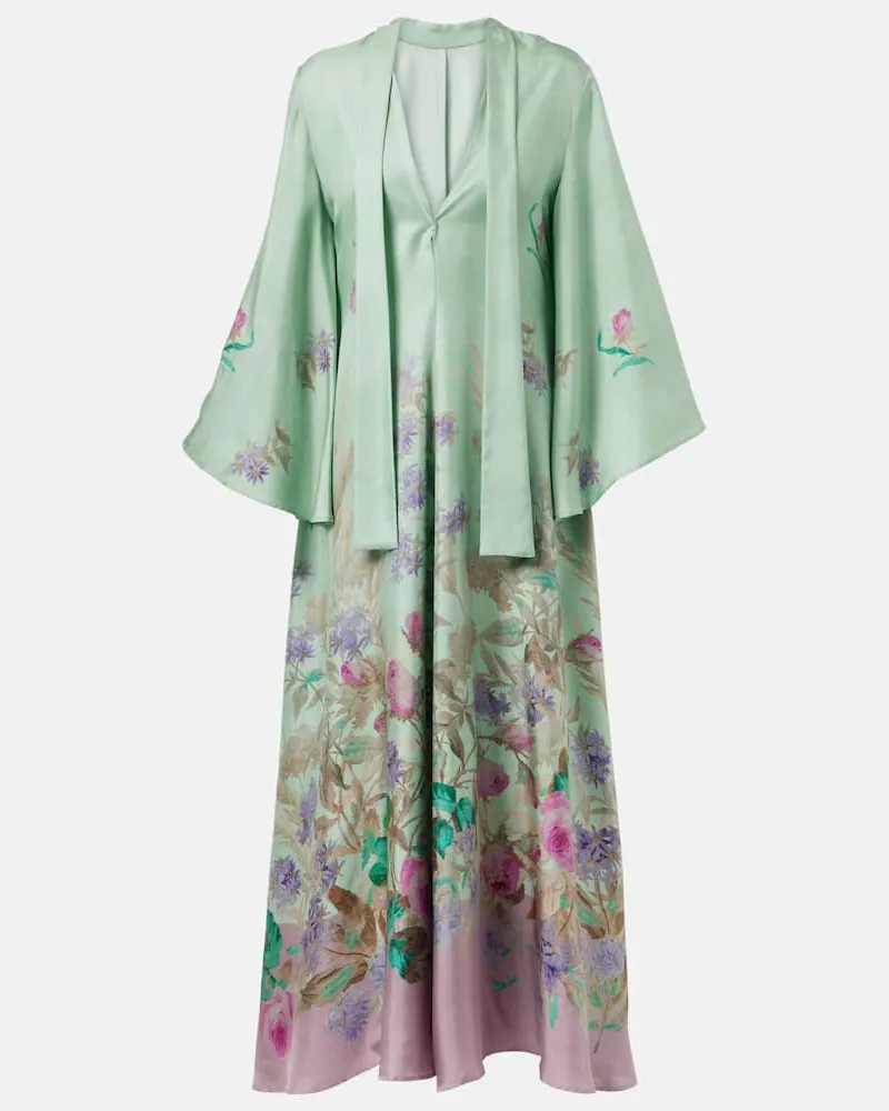 La DoubleJ Robe Magnifico aus Seiden-Twill Grün
