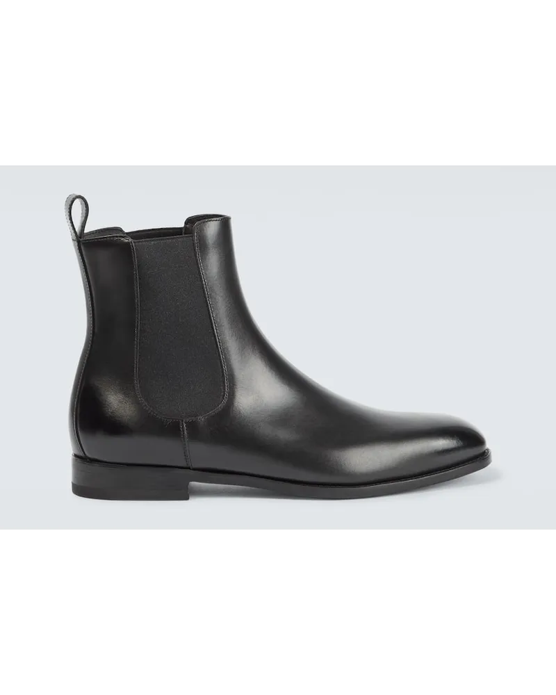 Manolo Blahnik Chelsea Boots Delsa aus Leder Schwarz