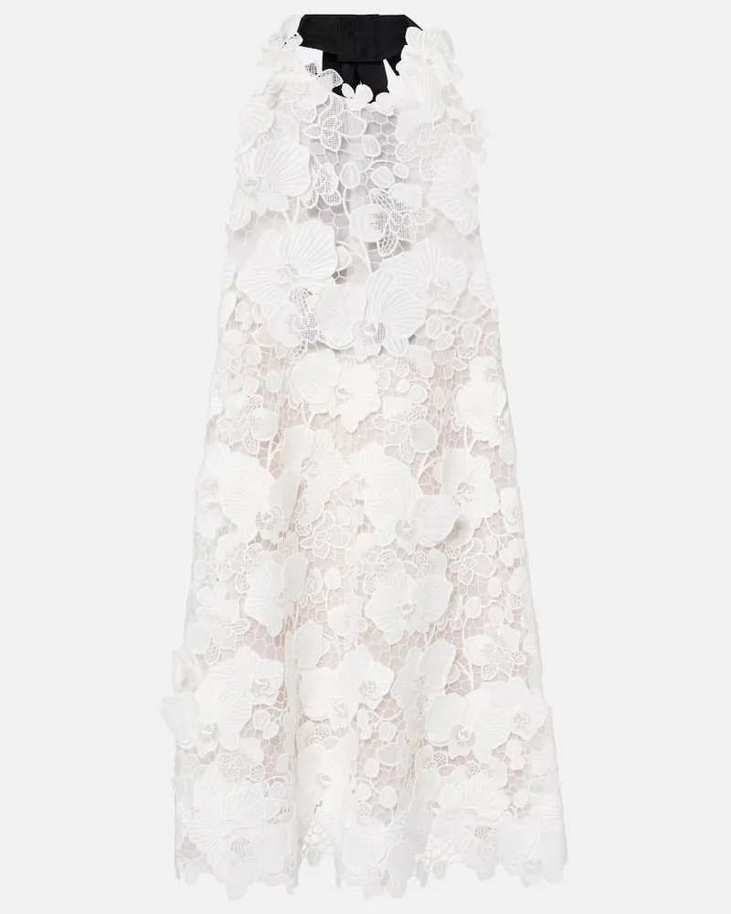 Oscar de la Renta Minikleid aus Guipure-Spitze Weiß