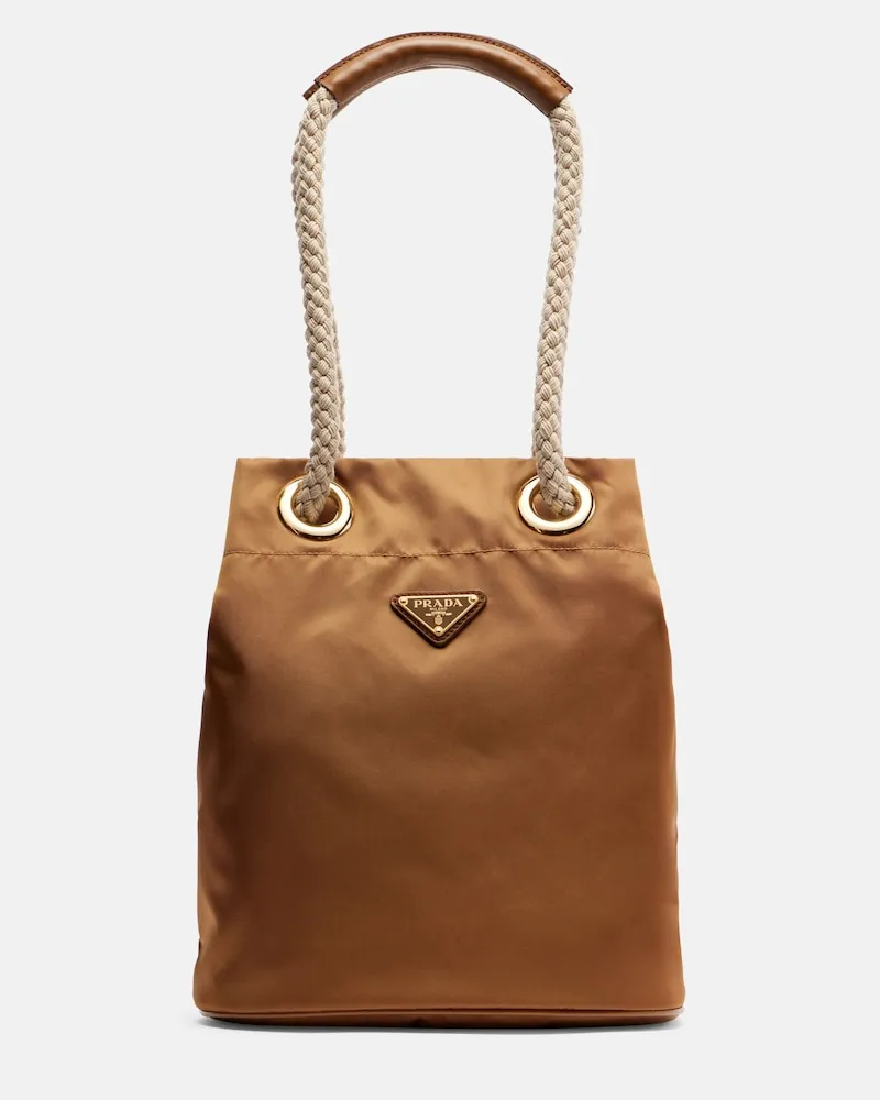 Prada Bucket Bag Prada Mariner Small aus Re-Nylon Braun