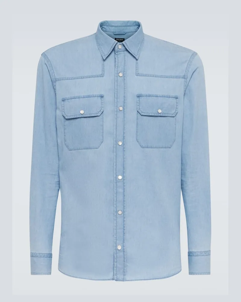 Ermenegildo Zegna Jeanshemd Blau