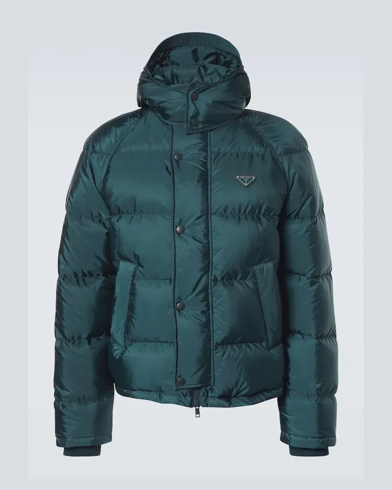 Prada Daunenjacke aus Re-Nylon Grün