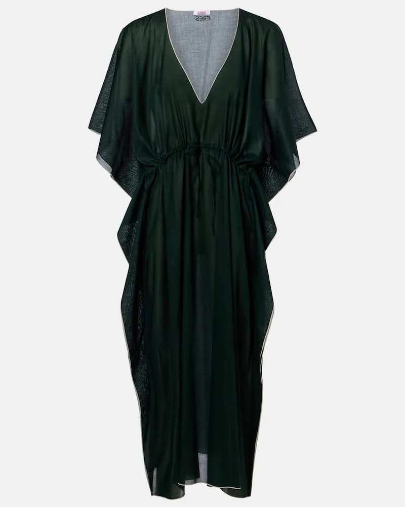 Eres Kaftan Voilier aus Baumwolle Grün