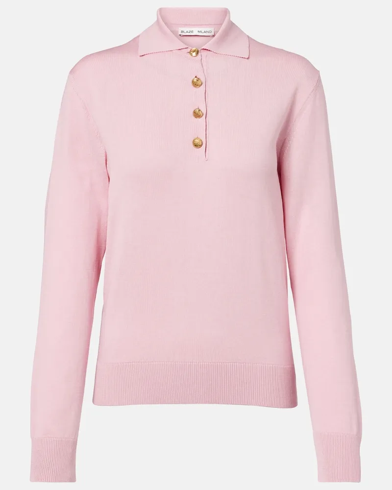 Blazé Milano Blazé Milano Polopullover Alegria aus Seide und Baumwolle Rosa