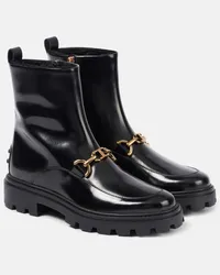 TOD'S Ankle Boots aus Leder Schwarz