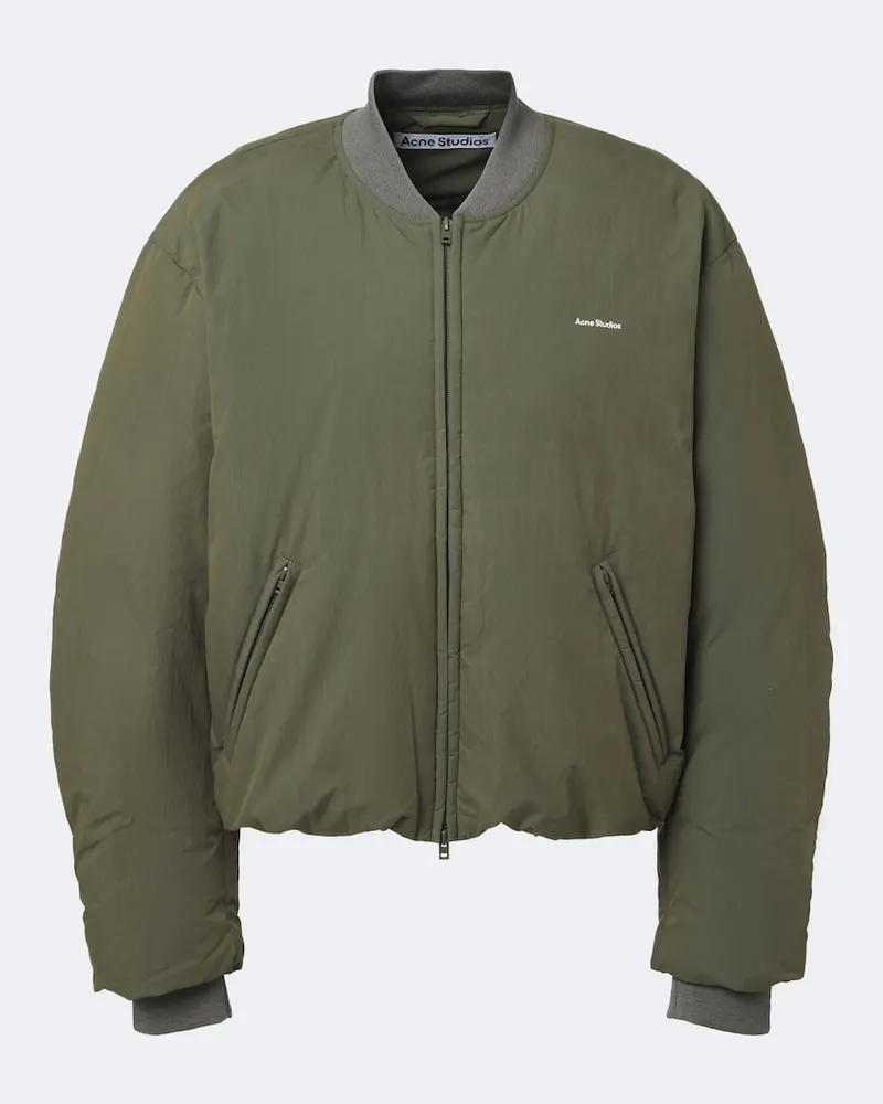 Acne Studios Bomberjacke aus einem Baumwollgemisch Grün