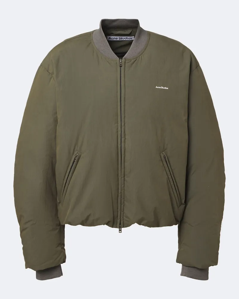 Acne Studios Bomberjacke aus einem Baumwollgemisch Grün