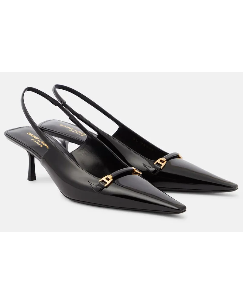 Saint Laurent Slingback-Pumps Carine 55 aus Lackleder Schwarz