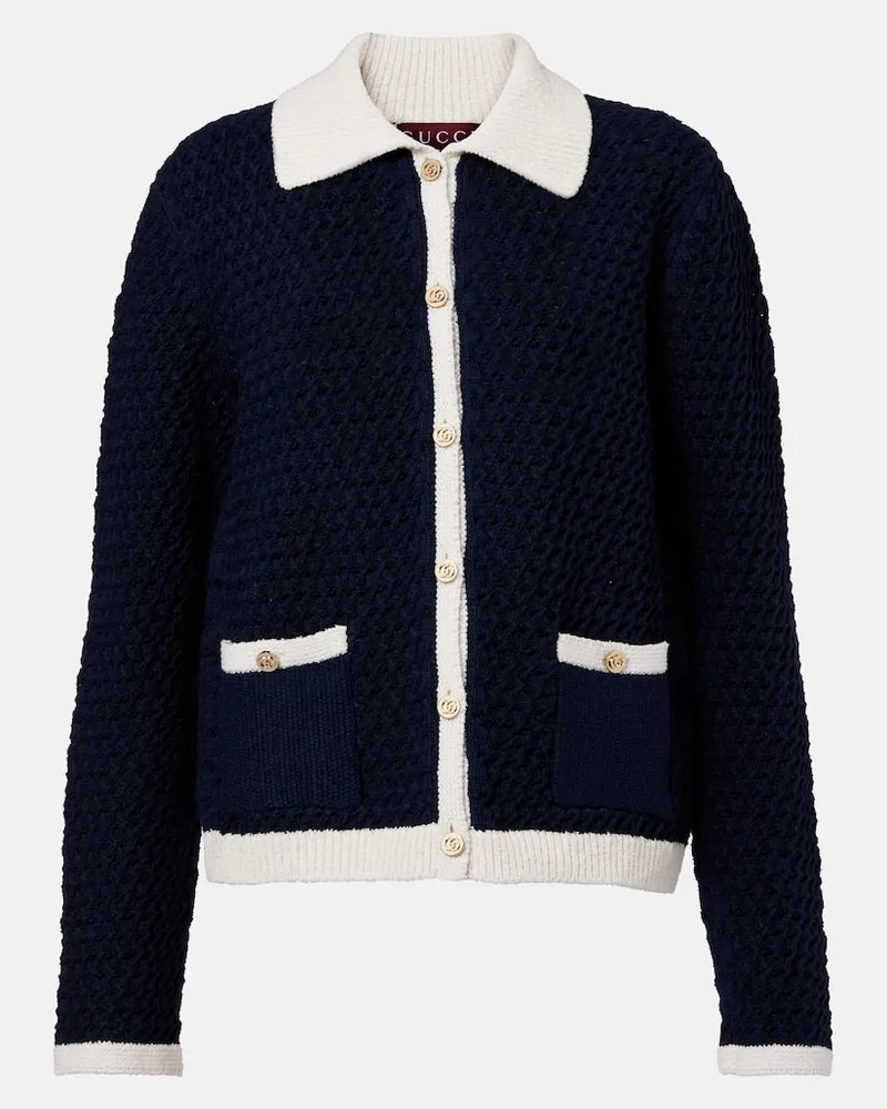 Gucci Cardigan aus HÃ¤kelstrick Blau