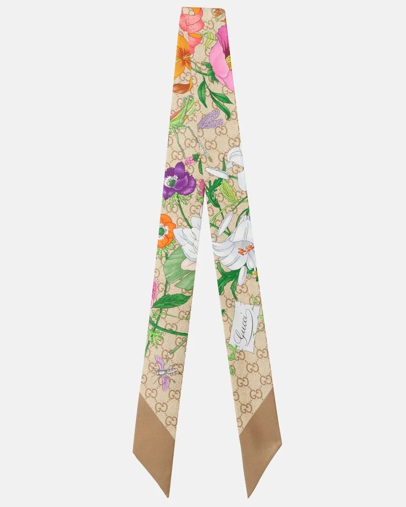 Gucci Tuch GG aus Seiden-Jacquard Braun