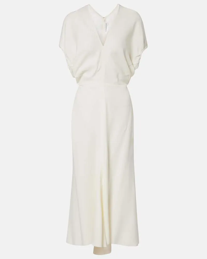 Victoria Beckham Midikleid Edith aus Satin Weiß
