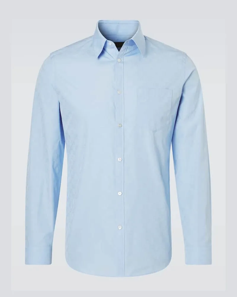 Gucci Hemd GG aus Baumwollpopeline Blau