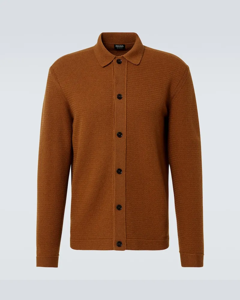 Ermenegildo Zegna Cardigan aus Kaschmir Orange