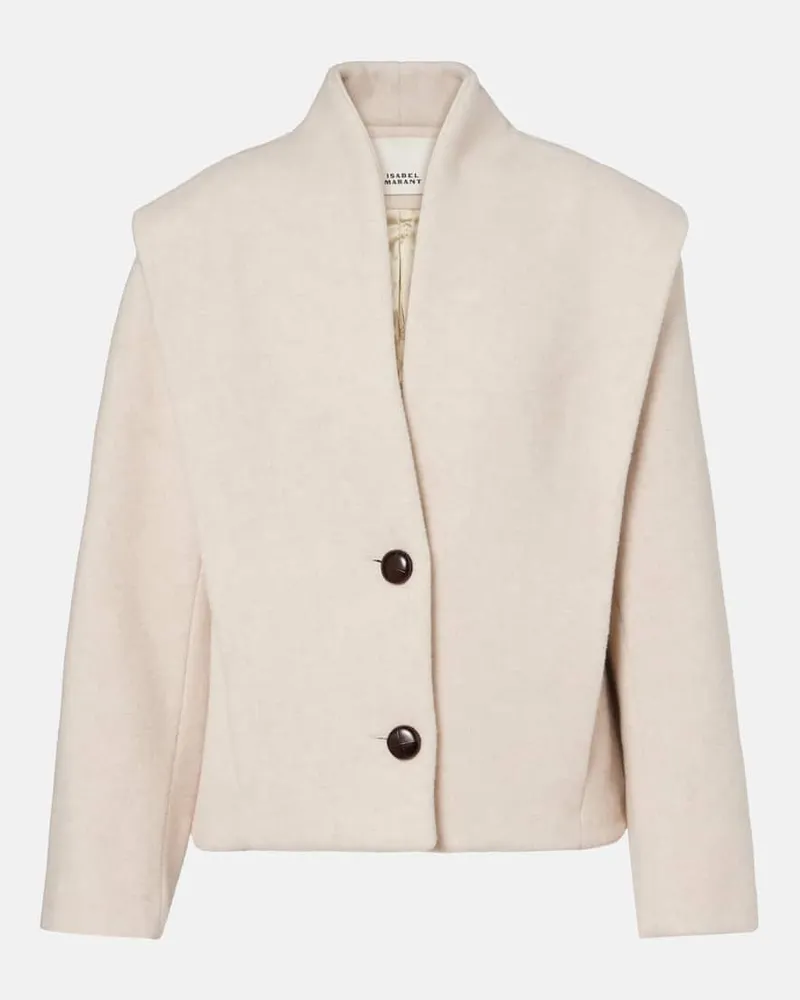 Isabel Marant Collegejacke Dyogo aus einem Wollgemisch Beige