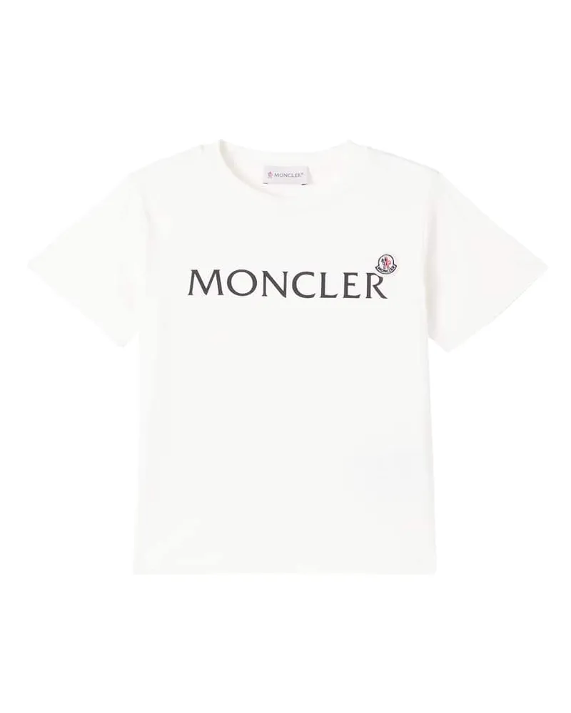 Moncler Bedrucktes T-Shirt aus Baumwolle Weiß