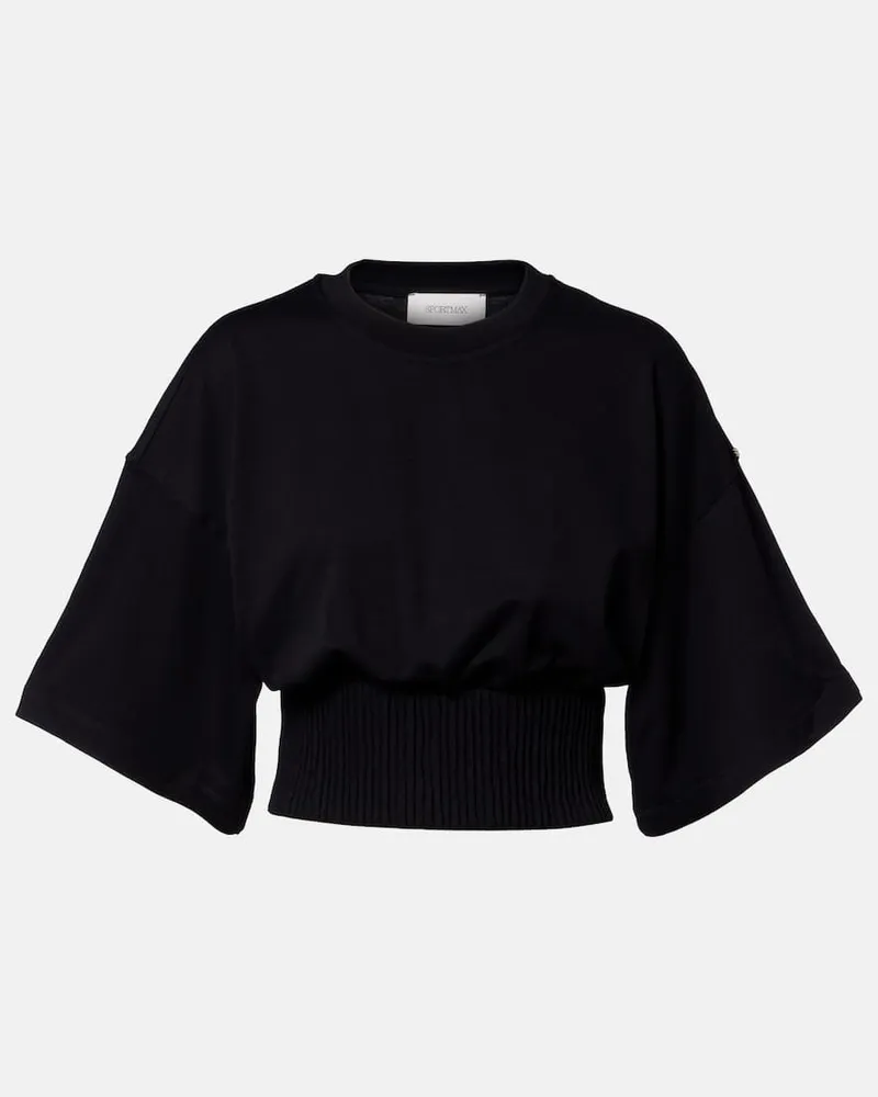 SPORTMAX Top Fosco aus Baumwoll-Jersey Schwarz