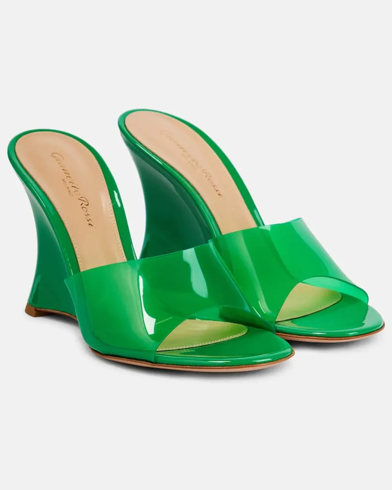 Gianvito Rossi Wedge-Pantoletten Vernice Grün
