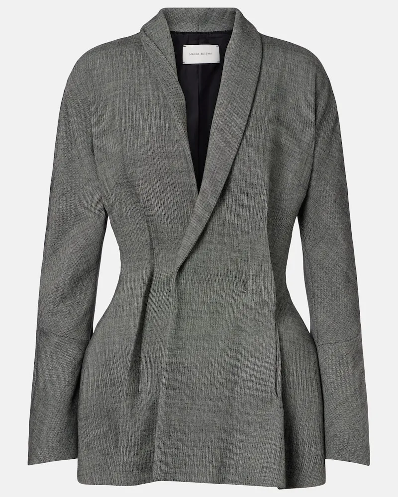 Magda Butrym Blazer aus einem Wollgemisch Grau