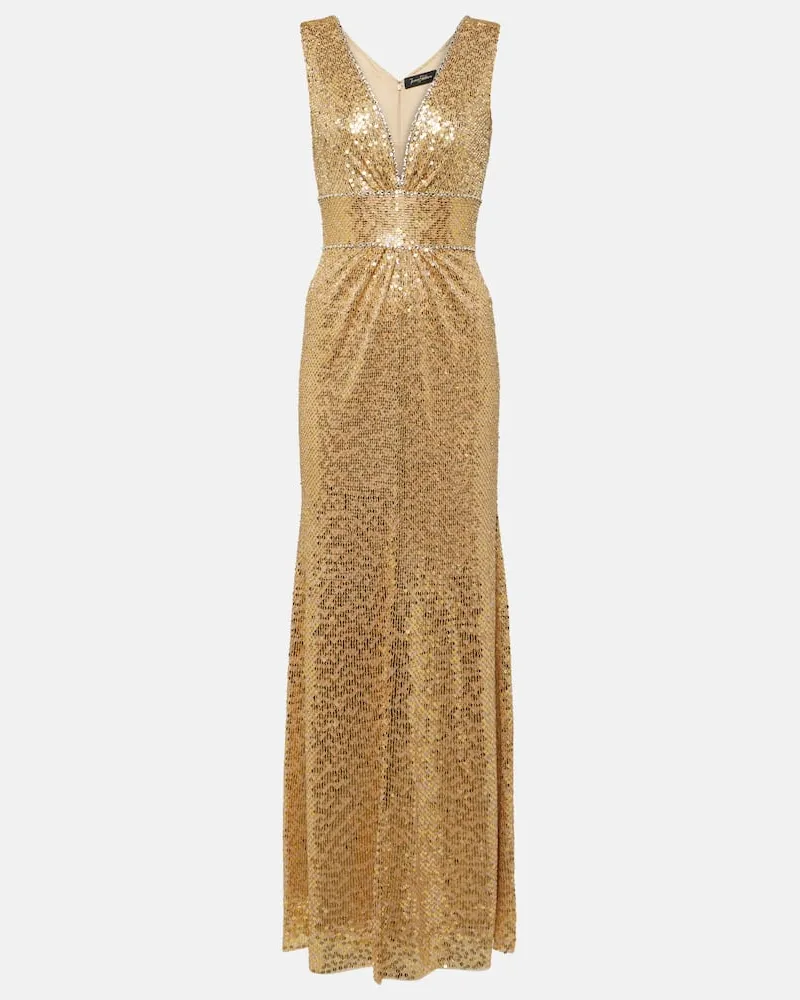 Jenny Packham Robe Cygnet mit Pailletten Gold