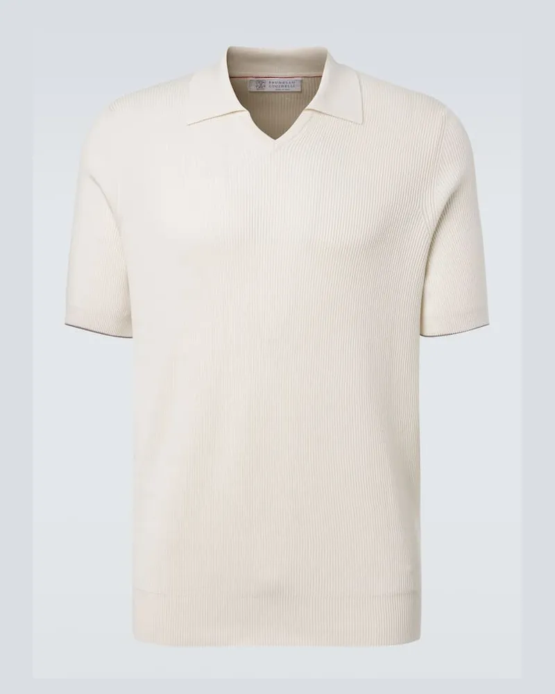Brunello Cucinelli Polohemd aus Baumwolle Weiß