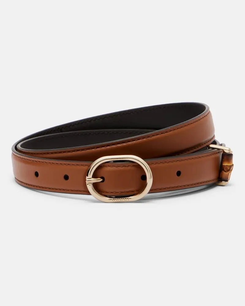 Gucci Gürtel Bamboo aus Leder Braun