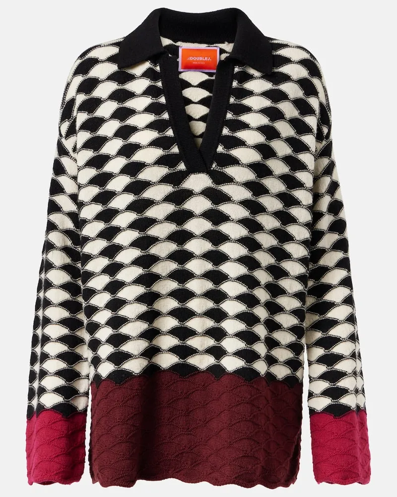 La DoubleJ Polopullover Lounge aus Wolle Multicolor