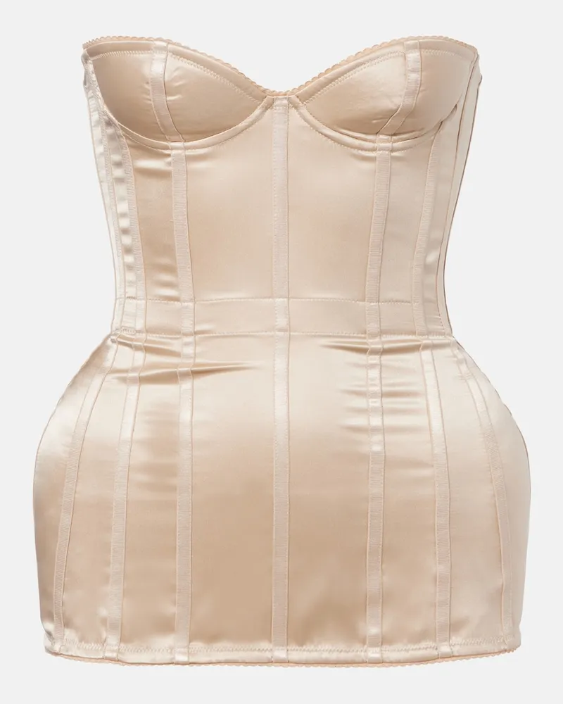 Magda Butrym Korsett aus Seidensatin Beige