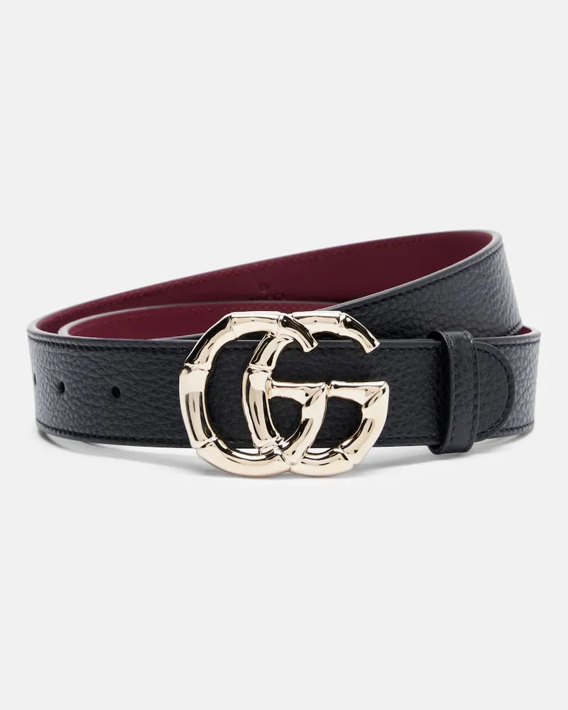 Gucci Gürtel GG aus Leder Schwarz