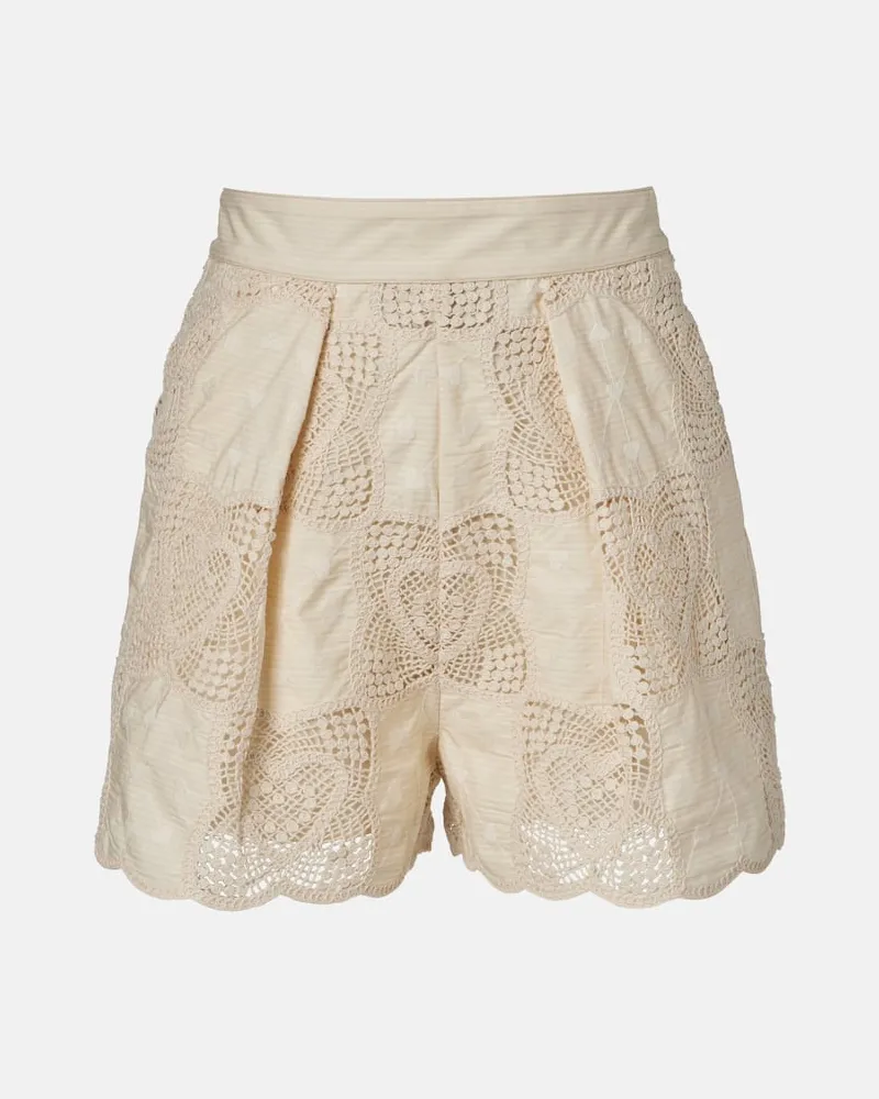 Zimmermann Shorts Wanderlust aus einem Baumwollgemisch Weiß