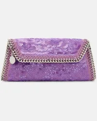 Stella McCartney Clutch Falabella mit Pailletten Lila