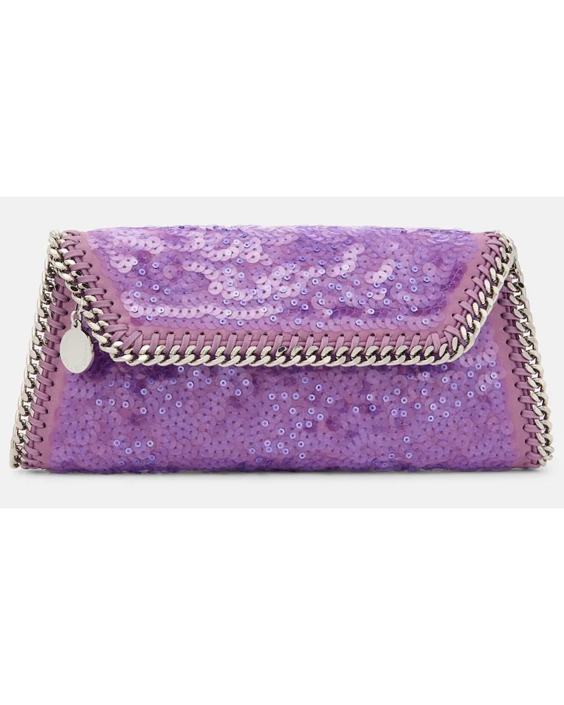 Stella McCartney Clutch Falabella mit Pailletten Lila