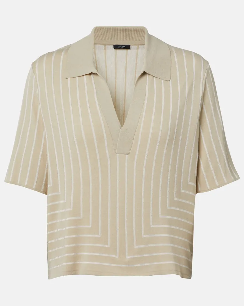 Joseph Polohemd aus Baumwolle und Seide Beige