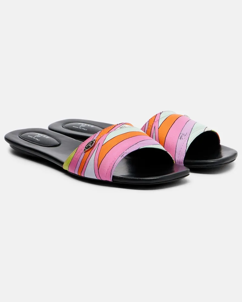 Emilio Pucci Pantoletten Yummer Iride aus Seide Multicolor