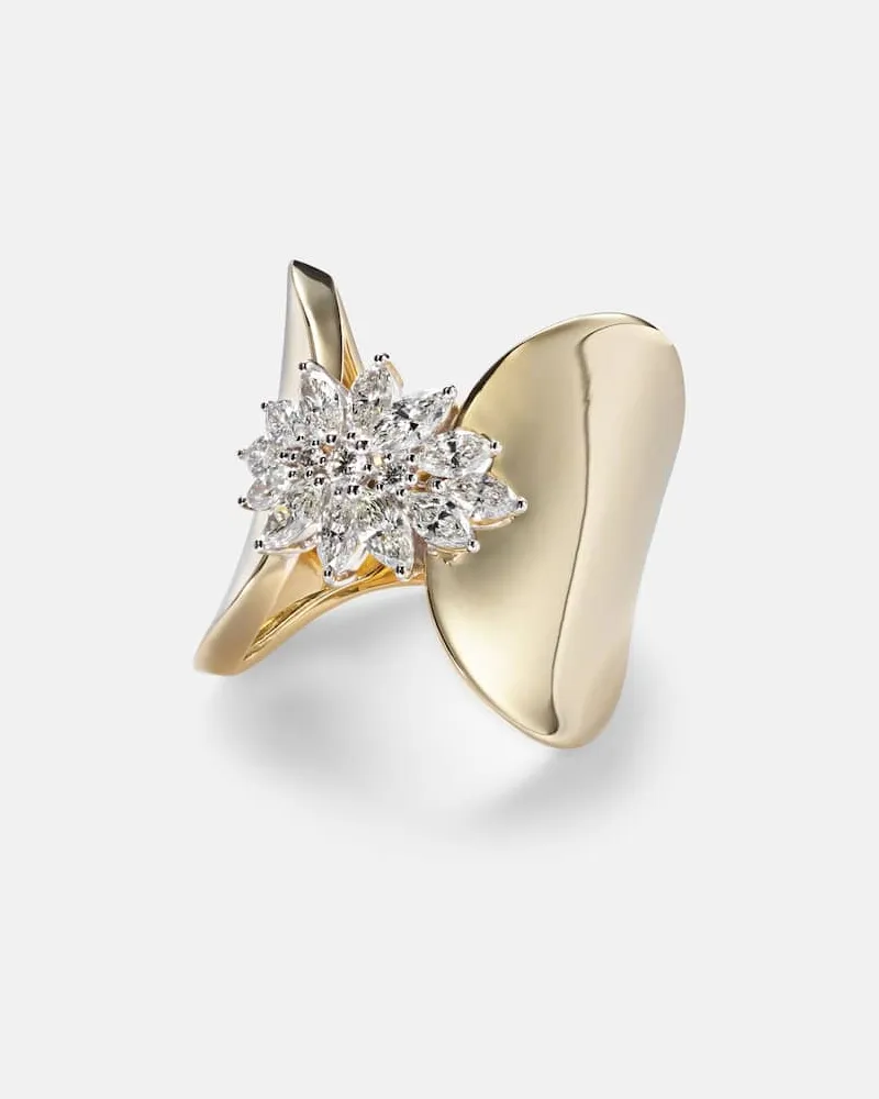 YEPREM Ring Golden Strada aus 18kt Gelbgold mit Diamanten Gold